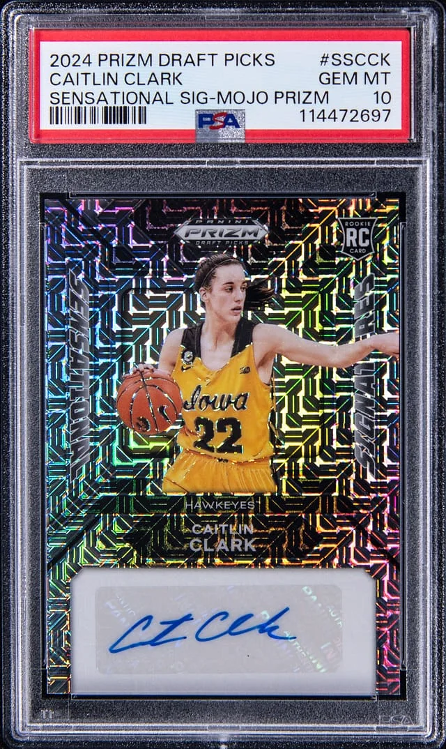 2024-25 Panini Caitlin Clark Draft Picks Sensational Signatures Mojo Prizm #SS-CCK card image