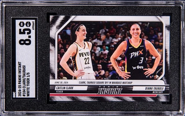 2024-25 Panini Caitlin Clark/Diana Taurasi Instant White Tiger #104 card image