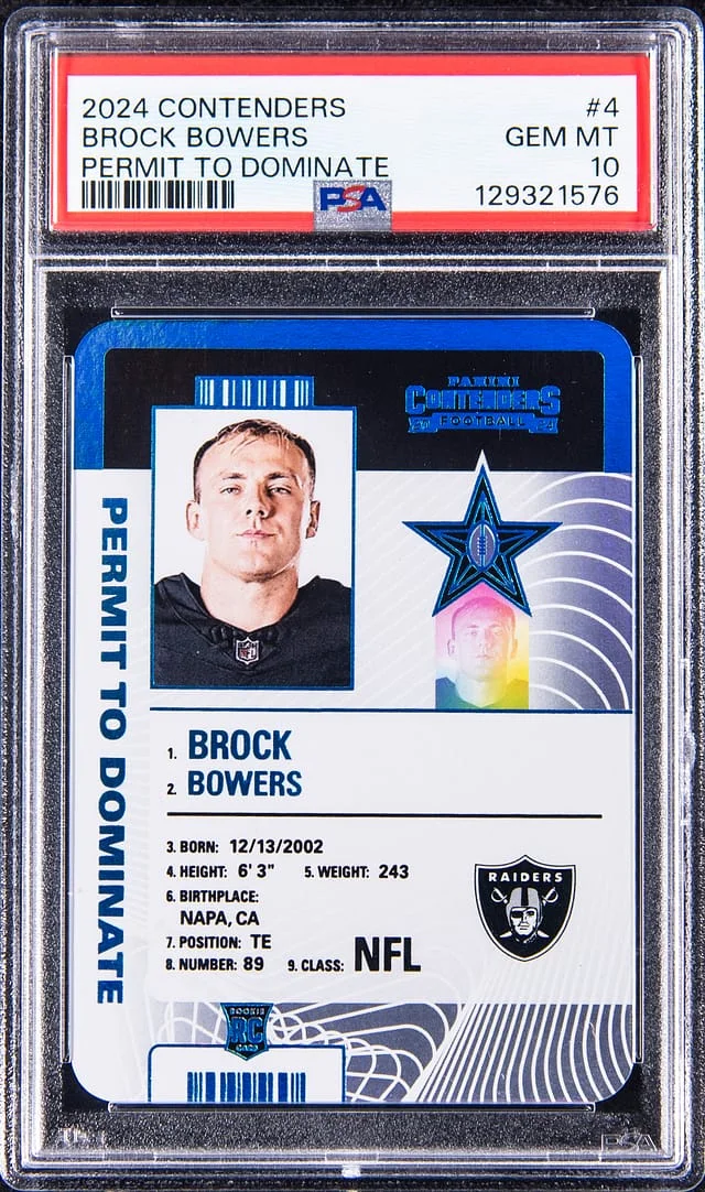 2024-25 Panini Contenders Brock Bowers Permit to Dominate #4 card image