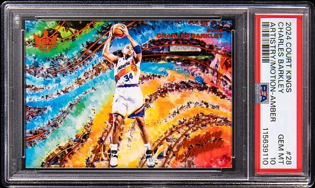 2024-25 Panini Court Kings Charles Barkley Artists In Motion Amber #28 card image