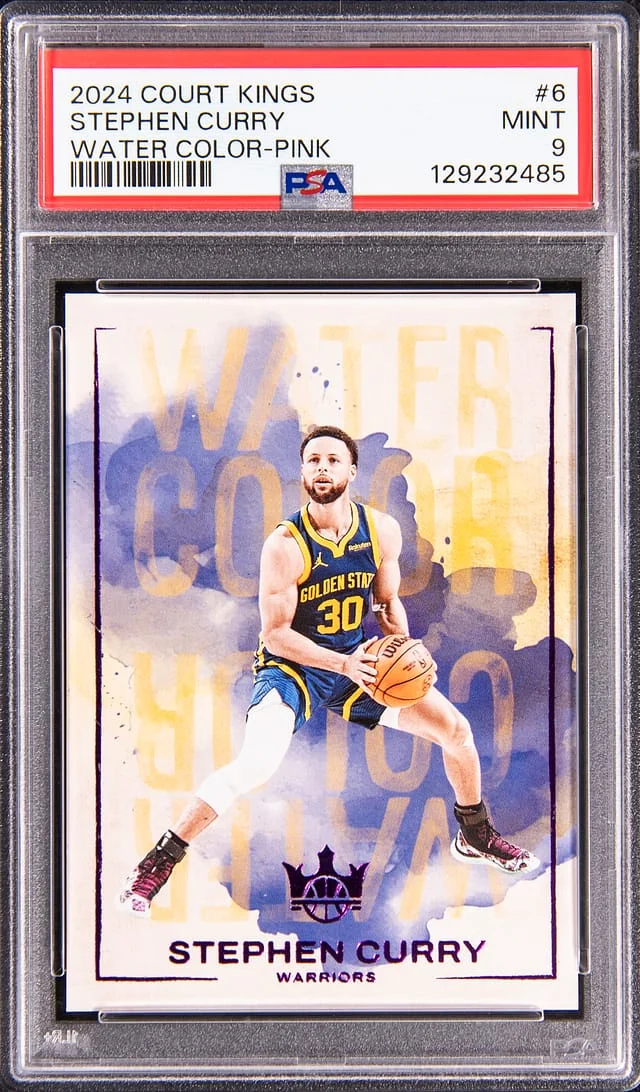2024-25 Panini Court Kings Stephen Curry Water Color Pink #6 card image