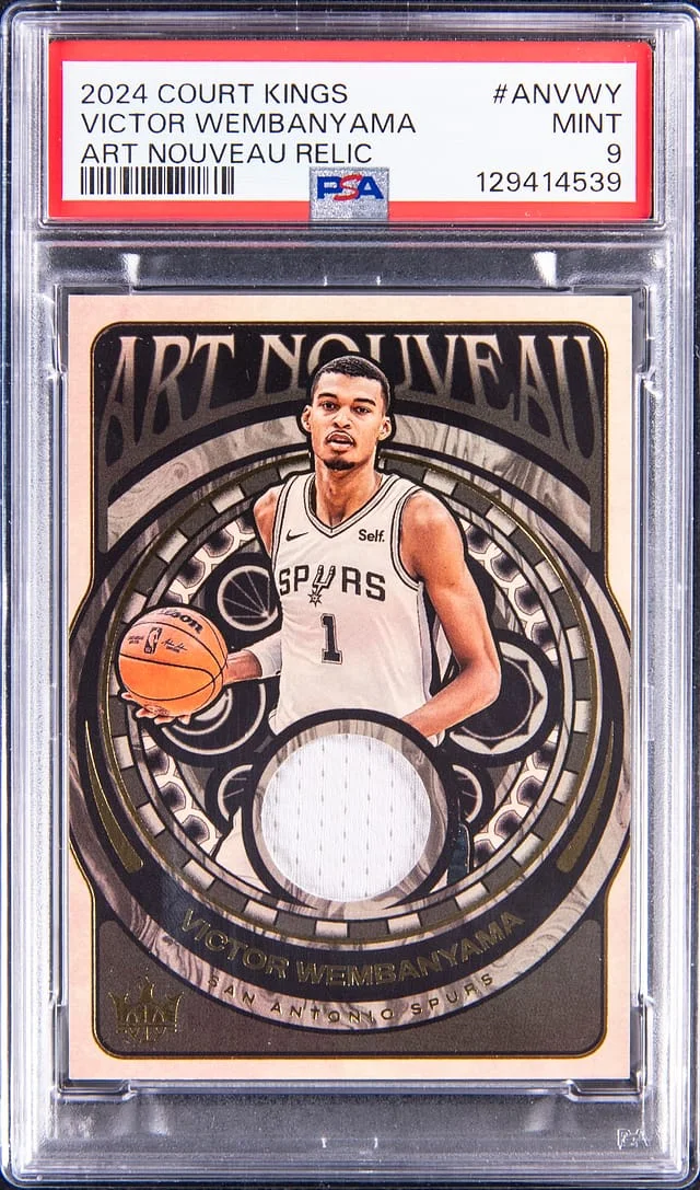 2024-25 Panini Court Kings Victor Wembanyama Art Nouveau Relic #AN-VWY card image