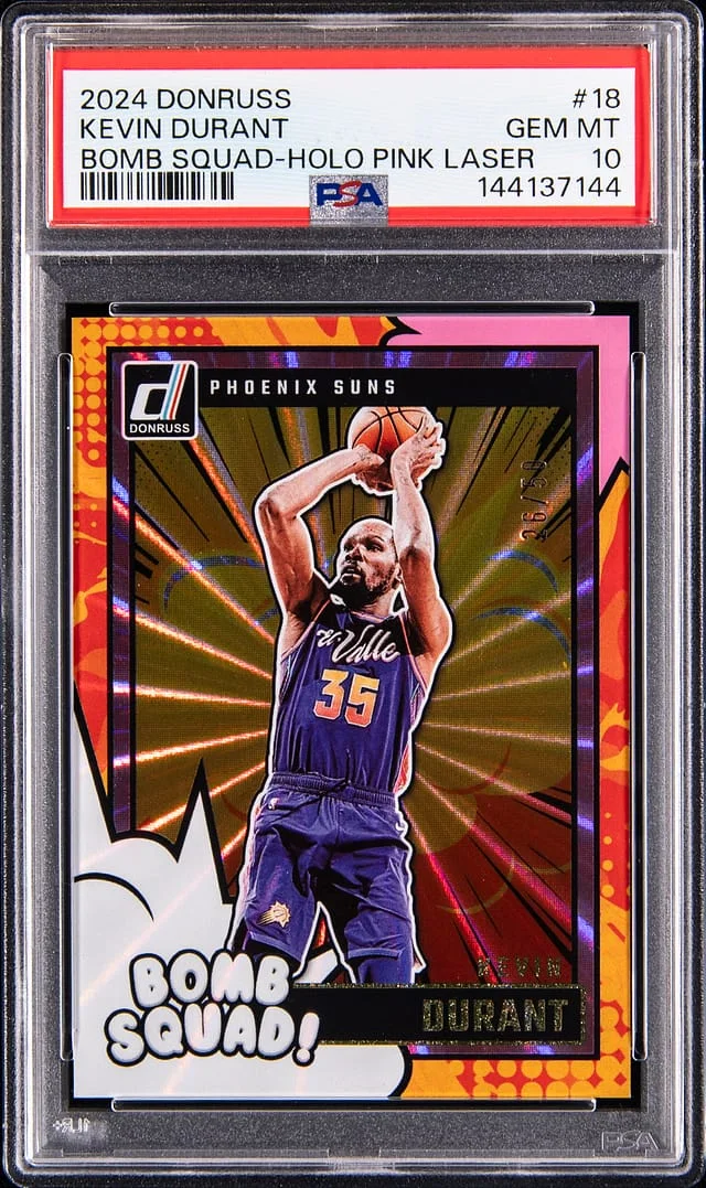2024-25 Panini Donruss Kevin Durant Bomb Squad Holo Pink Laser #18 card image