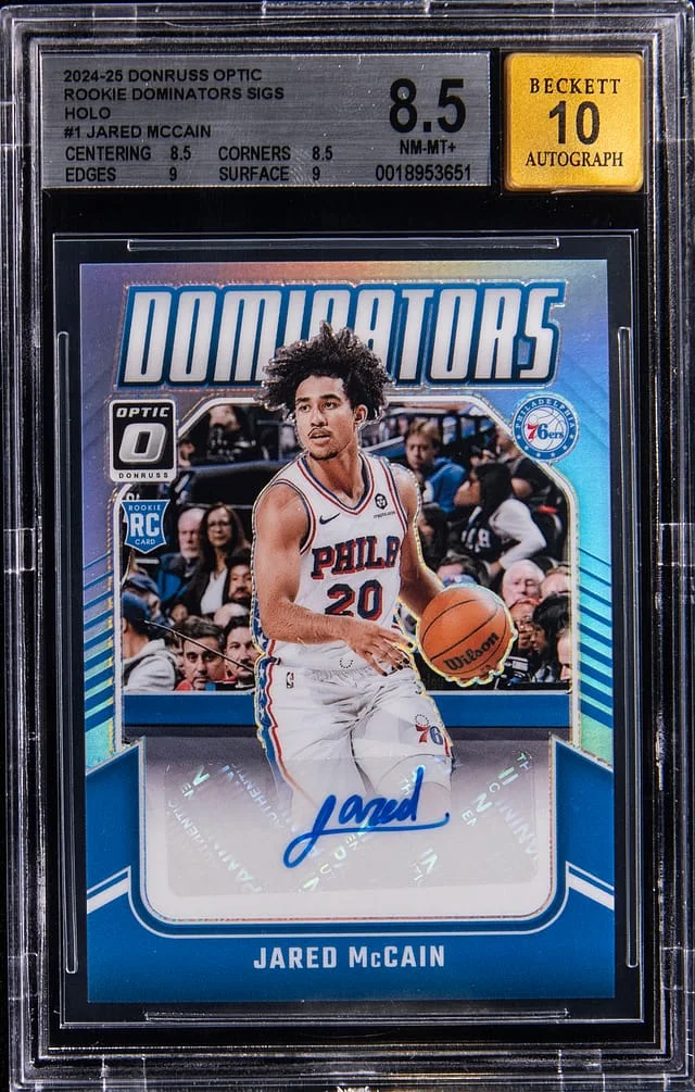 2024-25 Panini Donruss Optic Jared McCain Dominators Signatures Holo #RDS-JAR card image