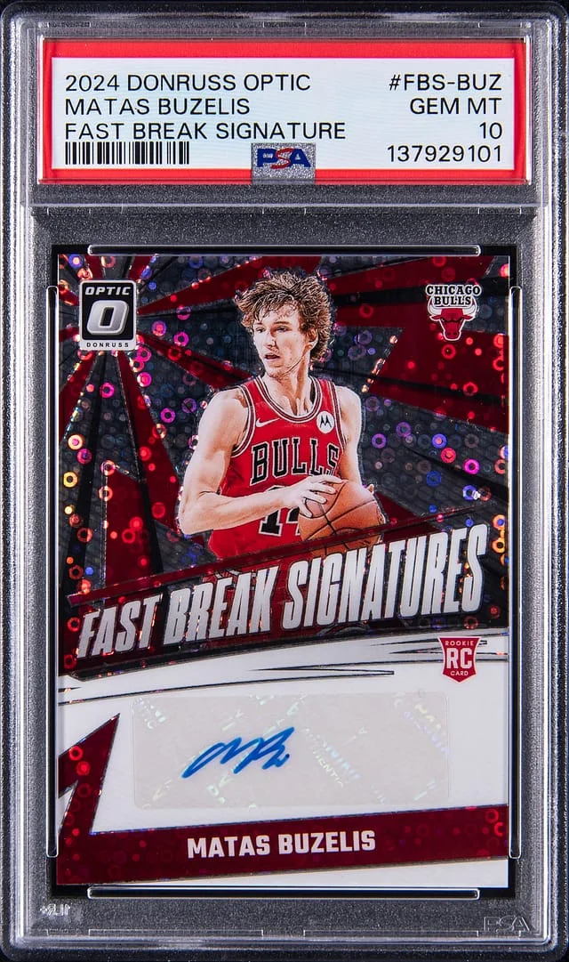 2024-25 Panini Donruss Optic Matas Buzelis Fast Break Signature #FBS-BUZ card image