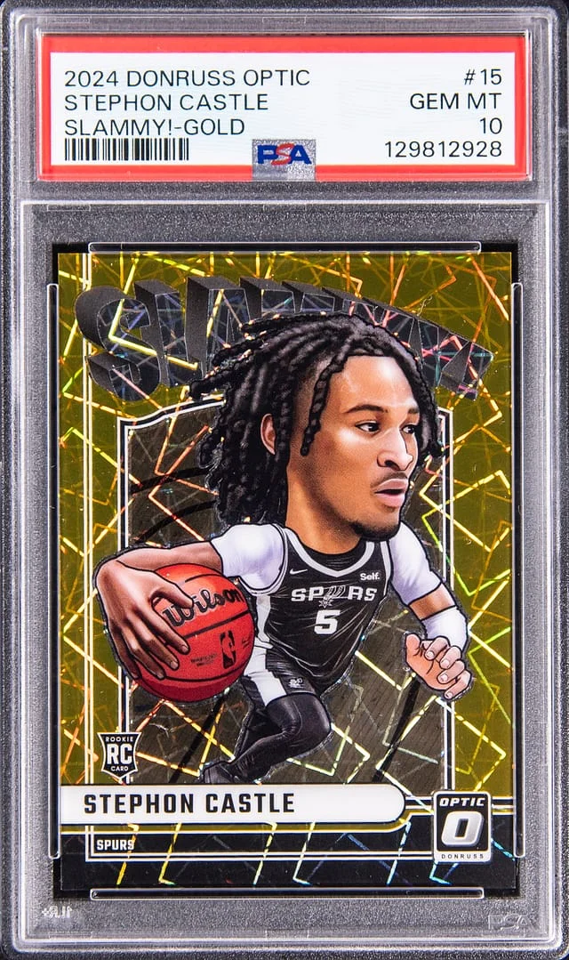 2024-25 Panini Donruss Optic Stephon Castle Slammy! Gold #15 card image