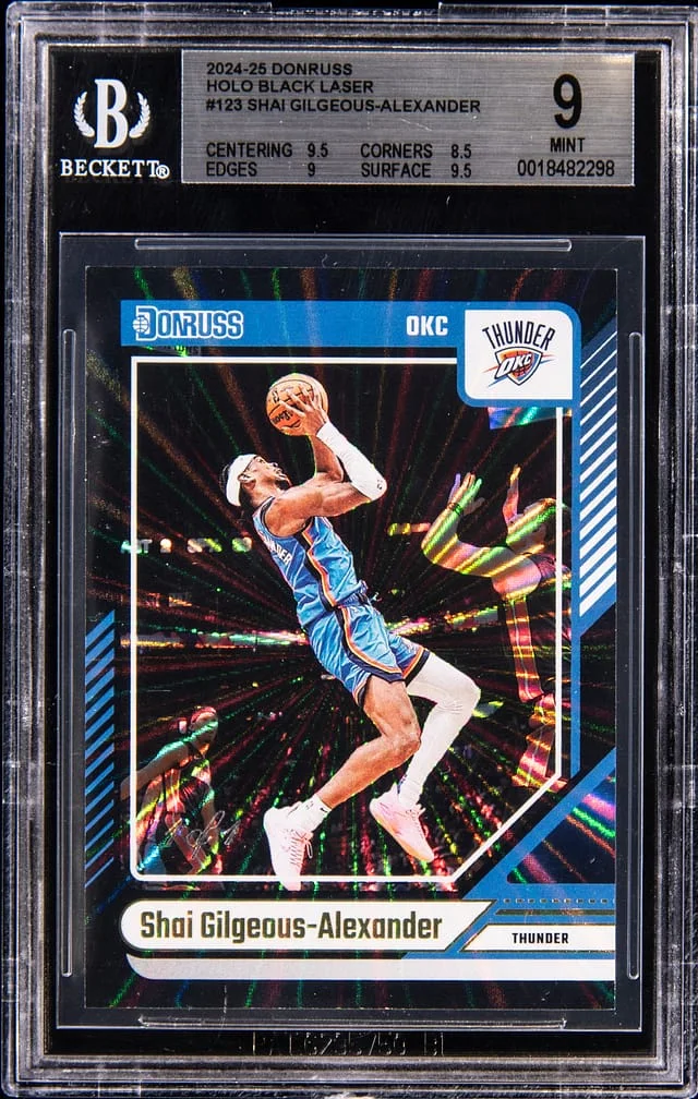 2024-25 Panini Donruss Shai Gilgeous-Alexander Holo Black Laser #123 card image
