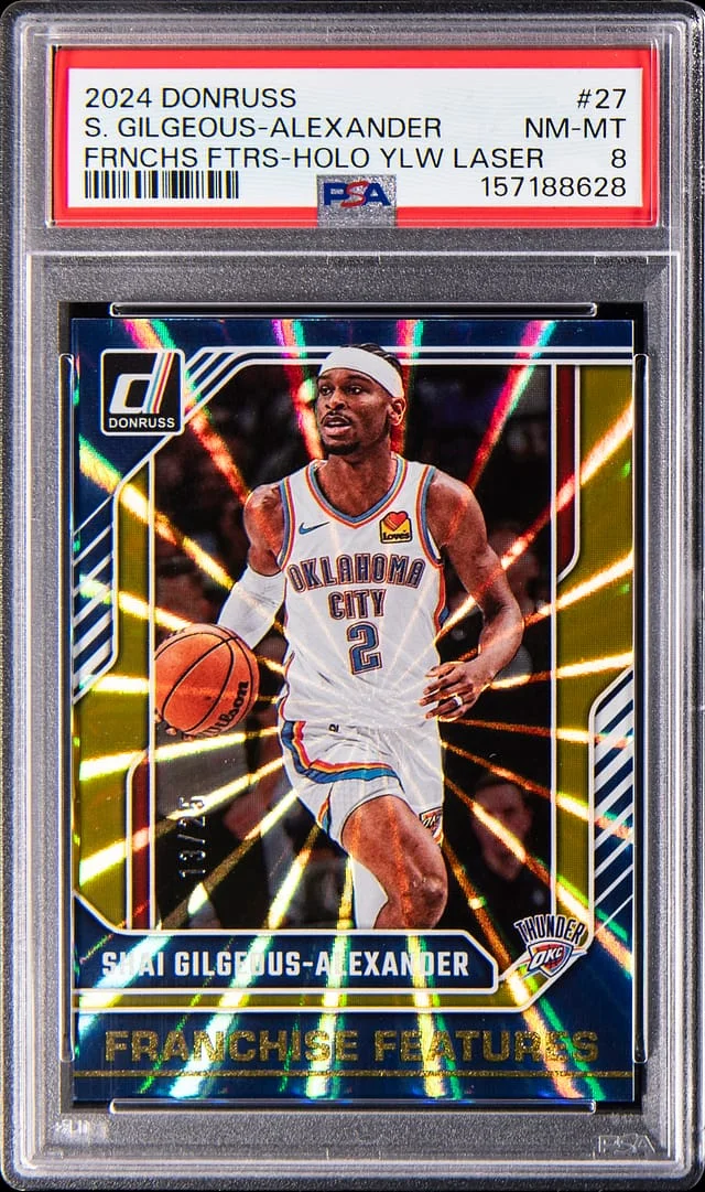 2024-25 Panini Donruss Shai Gilgeous-Alexander Franchise Features Holo Yellow Laser #27 card image