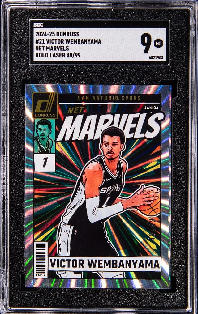 2024-25 Panini Donruss Victor Wembanyama Net Marvels-Holo Laser #21 card image