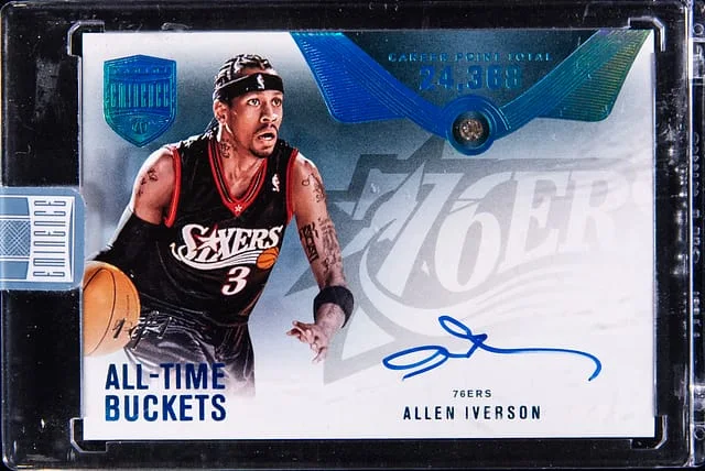 2024-25 Panini Eminence Allen Iverson All-Time Buckets Diamond Signatures Platinum #ATB-IVE card image