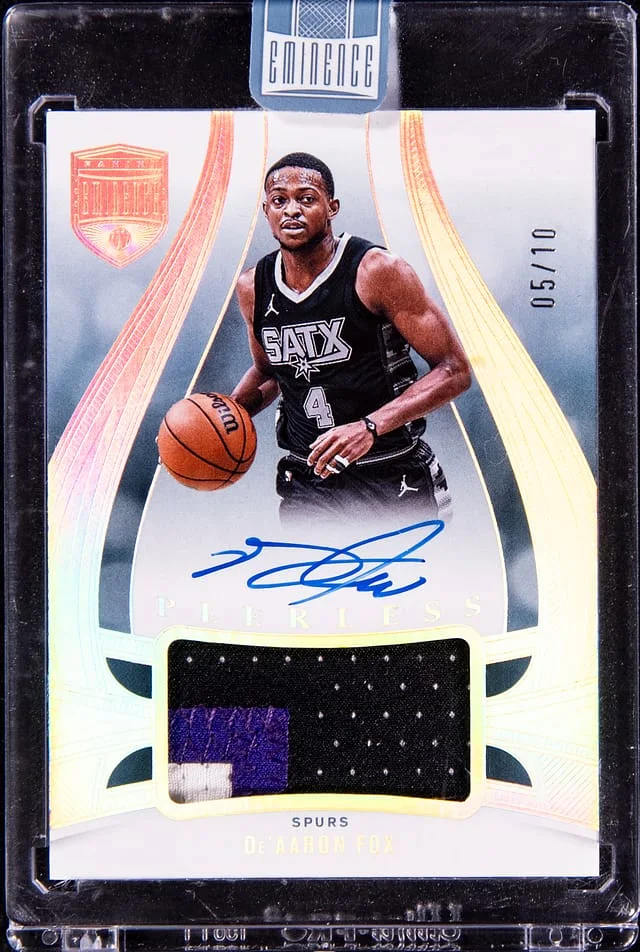 2024-25 Panini Eminence De'Aaron Fox Peerless Patch Autograph #PPA-FOX card image