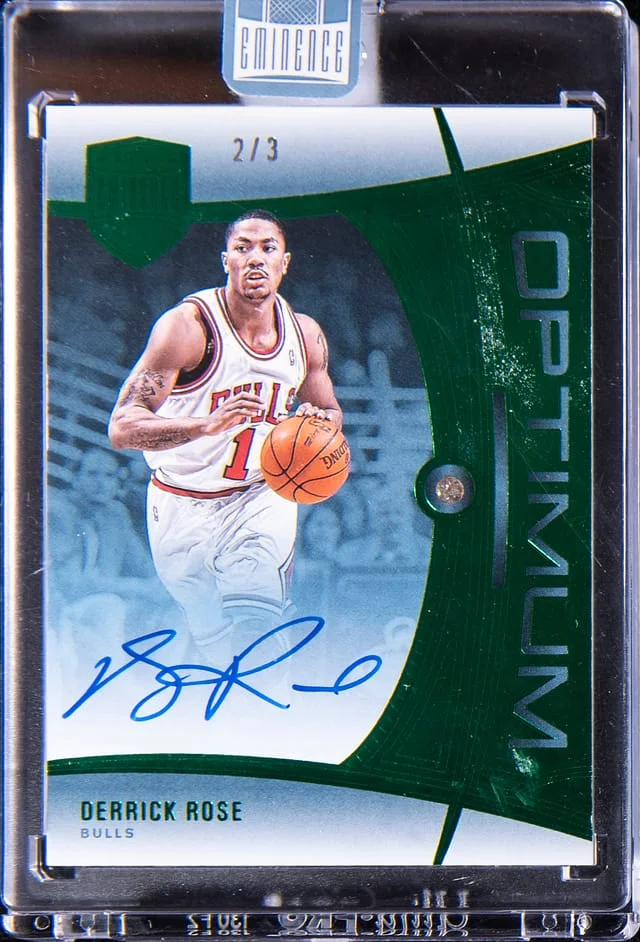 2024-25 Panini Eminence Derrick Rose Optimum Diamond Autographs Emerald #ODA-ROS card image