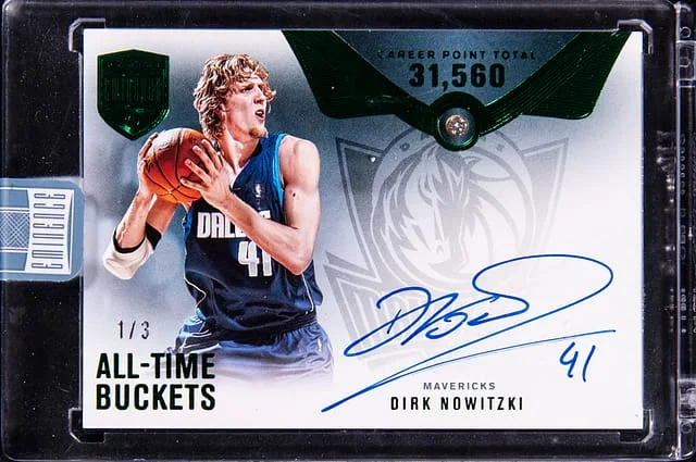 2024-25 Panini Eminence Dirk Nowitzki All-Time Buckets Diamond Signatures Emerald #ATB-NOW card image
