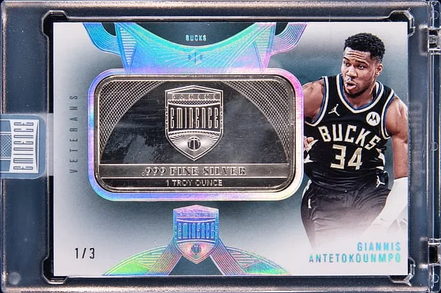 2024-25 Panini Eminence Giannis Antetokounmpo - Panini Encased Veterans Silver Bar #VS-GIA card image