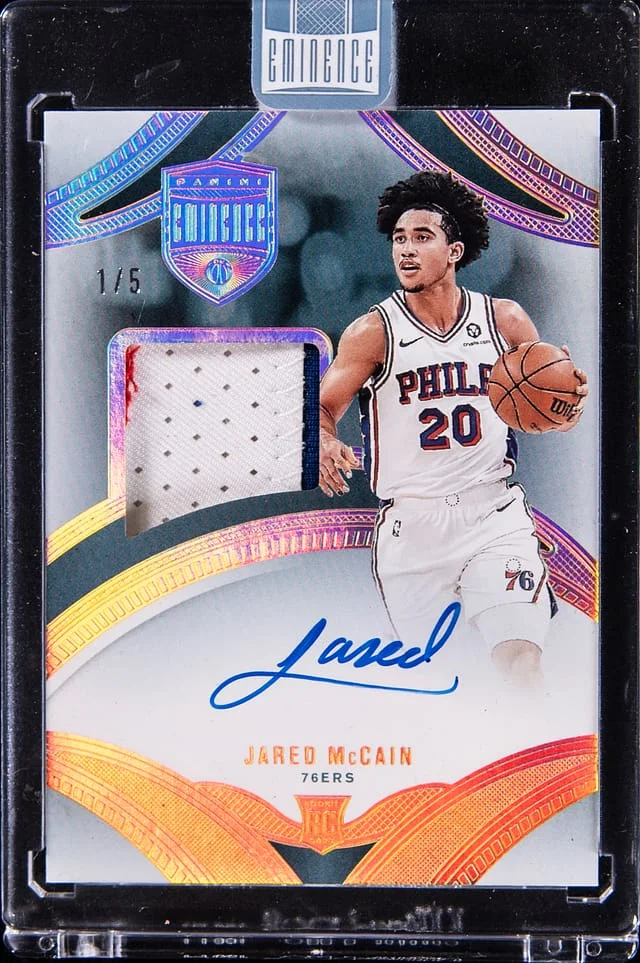 2024-25 Panini Eminence Jared McCain Patch Autographs (RPA) #RPA-JMC card image