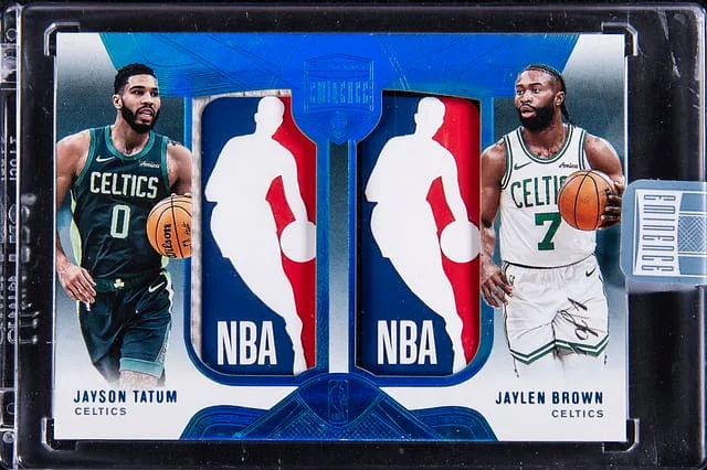 2024-25 Panini Eminence Jayson Tatum/Jaylen Brown Logoman Dual Logoman #EDL-BOS card image