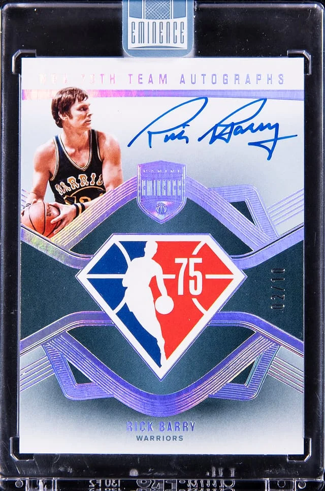 2024-25 Panini Eminence Rick Barry NBA 75th Team Autograph #NBA-BAR card image