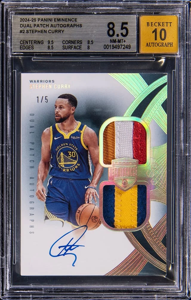 2024-25 Panini Eminence Stephen Curry Dual Patch Autographs #DPA-CUR card image