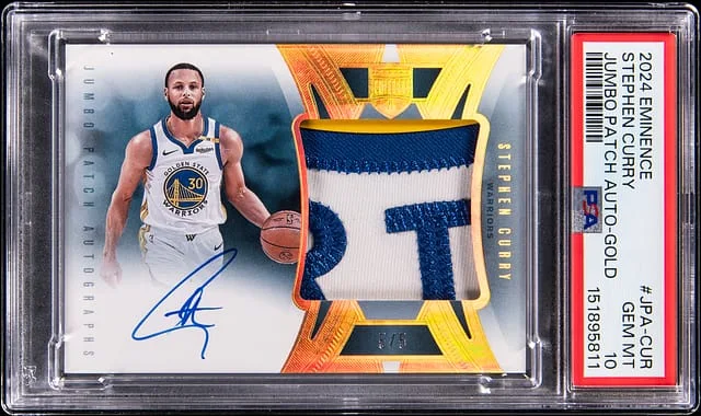 2024-25 Panini Eminence Stephen Curry Jumbo Patch Autographs Gold #JPA-CUR card image