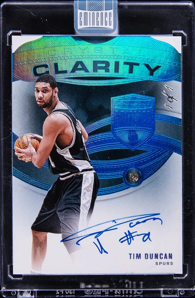 2024-25 Panini Eminence Tim Duncan Crystal Clarity Diamond Signatures Platinum #CCD-DUN card image