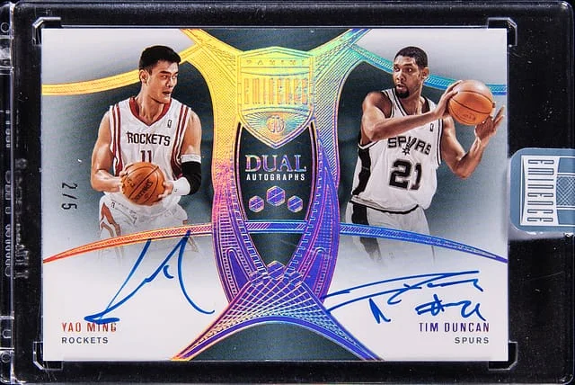 2024-25 Panini Eminence Yao Ming/Tim Duncan Dual Autographs #DA-YTD card image