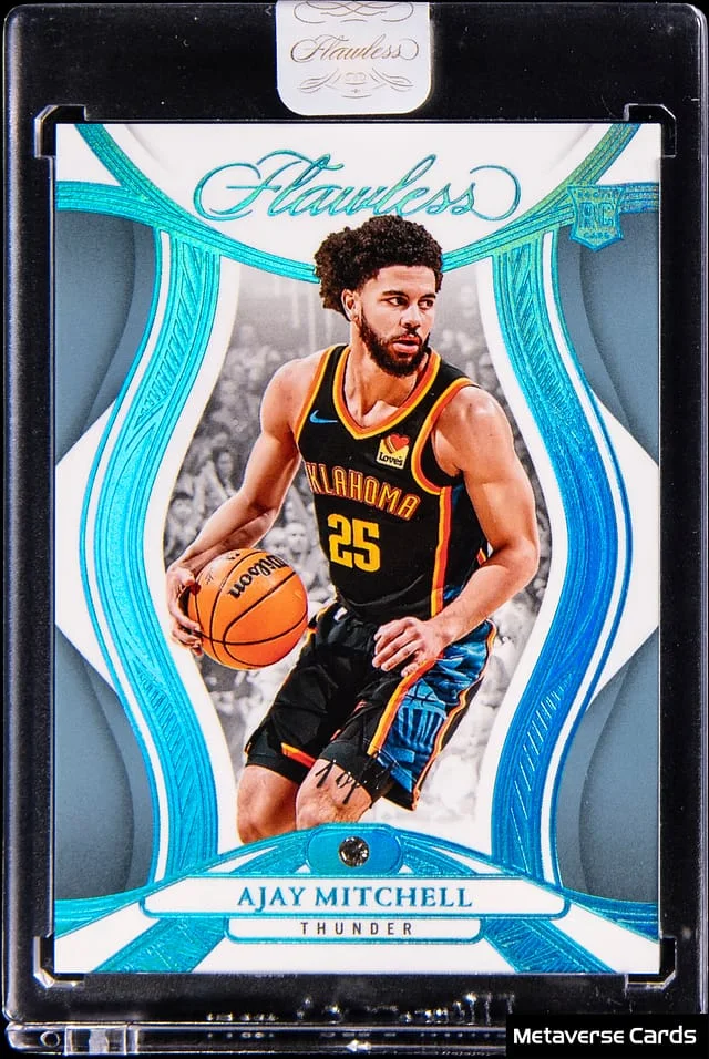 2024-25 Panini Flawless Ajay Mitchell Diamond Relic - Panini Encased Platinum #68 card image