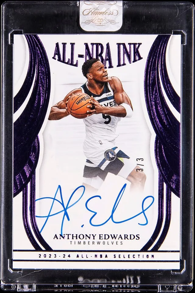 2024-25 Panini Flawless Anthony Edwards All-NBA Ink Purple #ANB-AED card image
