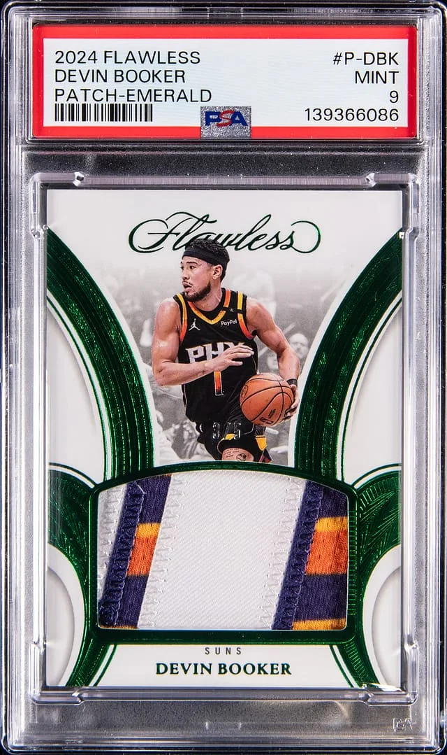 2024-25 Panini Flawless Devin Booker Patch Emerald #P-DBK card image