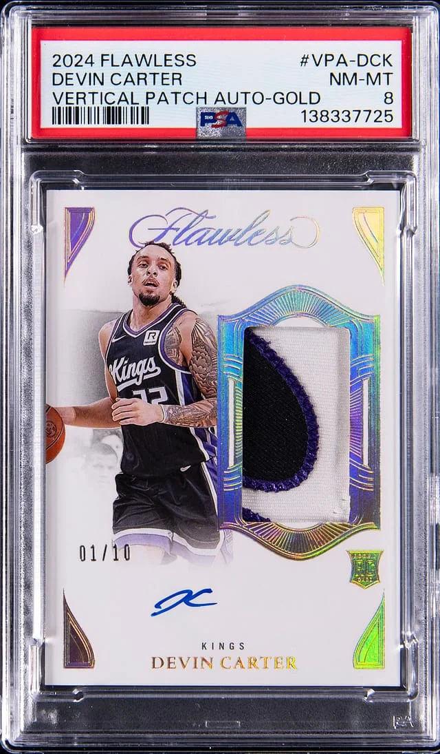 2024-25 Panini Flawless Devin Carter Vertical Patch Autographs #VPA-DCK card image