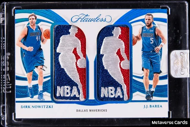 2024-25 Panini Flawless Dirk Nowitzki/J.J. Barea Dual Logoman #DLM-DJJ card image