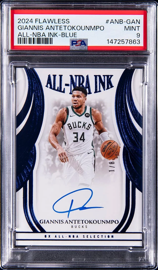2024-25 Panini Flawless Giannis Antetokounmpo All-NBA Ink Blue #ANB-GAN card image