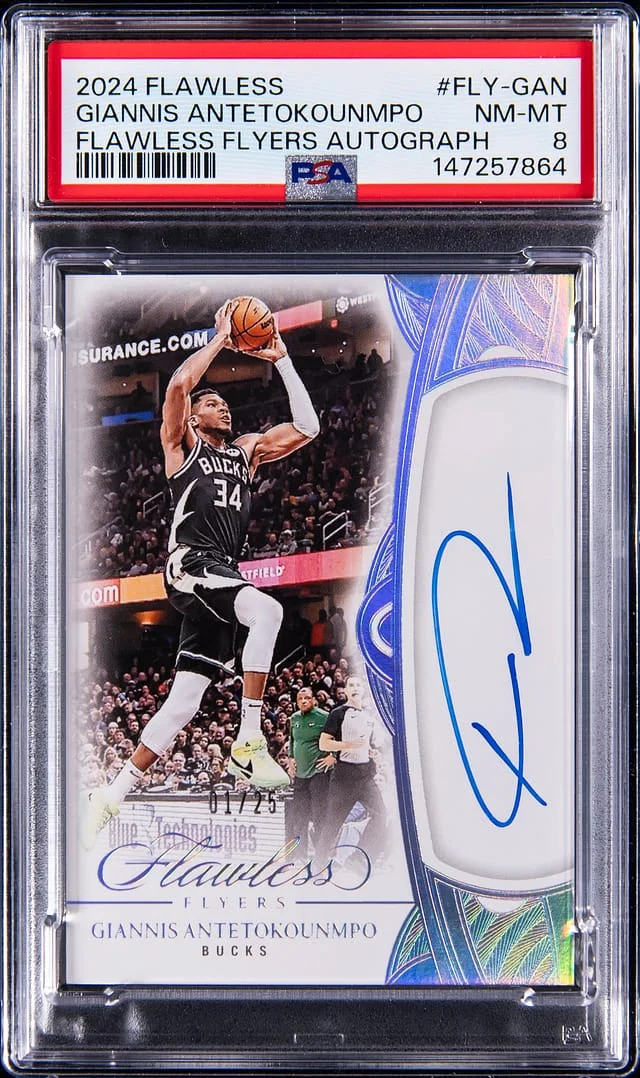 2024-25 Panini Flawless Giannis Antetokounmpo Flyers Autograph #FLY-GAN card image