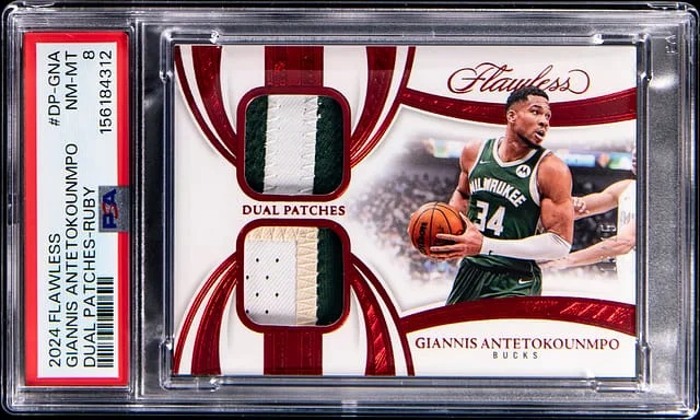 2024-25 Panini Flawless Giannis Antetokounmpo Game - Worn Dual Patches Ruby #DP-GNA card image