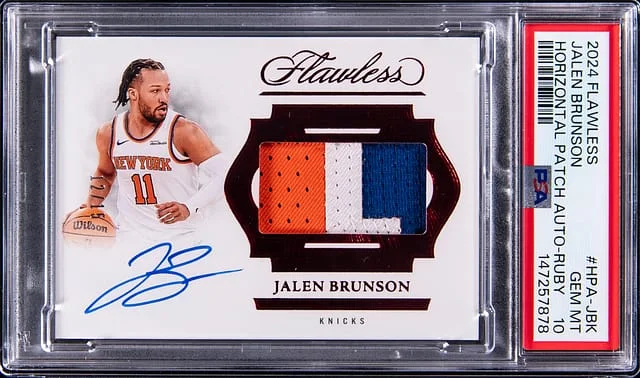 2024-25 Panini Flawless Jalen Brunson Horizontal Patch Autograph Ruby #HPA-JBK card image