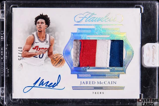 2024-25 Panini Flawless Jared McCain Horizontal Patch Autograph #HPA-JMP card image