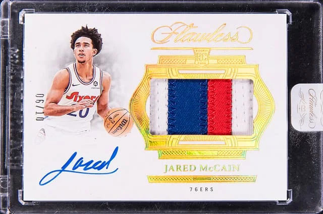 2024-25 Panini Flawless Jared McCain Horizontal Patch Autograph #HPA-MP card image