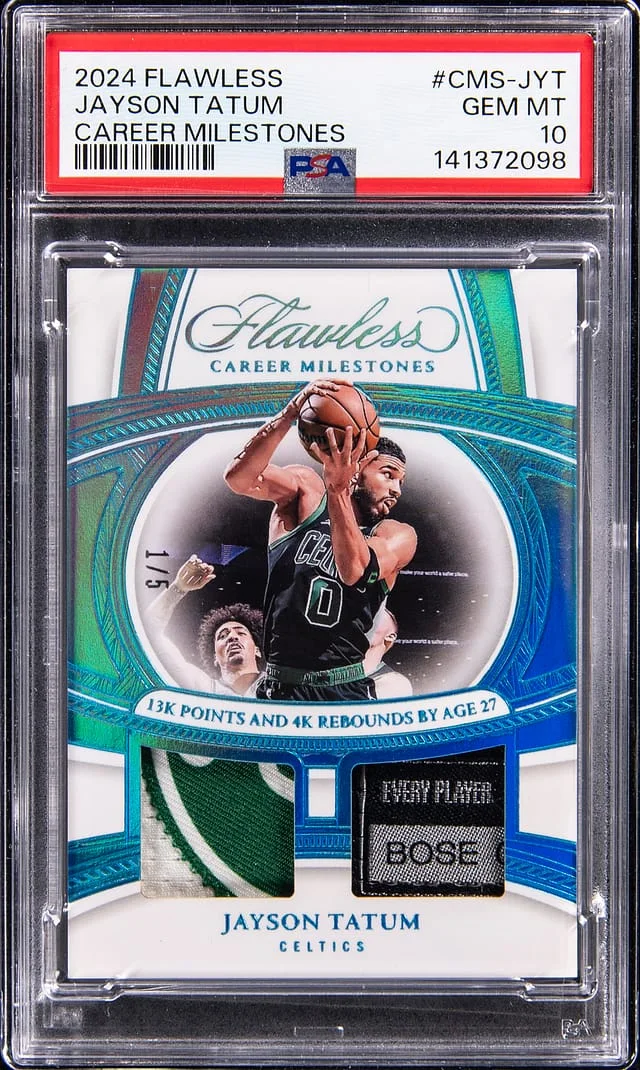 2024-25 Panini Flawless Jayson Tatum Career Milestones #CMS-JYT card image
