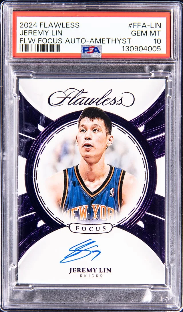 2024-25 Panini Flawless Jeremy Lin Flawless Focus Autographs Amethyst #FFA-LIN card image