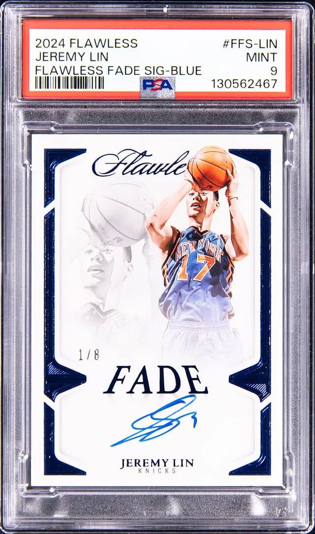 2024-25 Panini Flawless Jeremy Lin Flawless Fade Signatures Blue #FFS-LIN card image