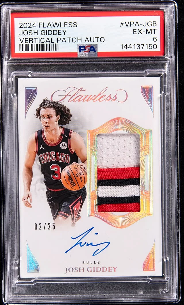 2024-25 Panini Flawless Josh Giddey Vertical Parch Autographs #VPA-JGB card image