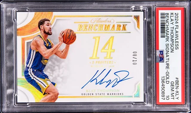2024-25 Panini Flawless Klay Thompson Benchmark Signature Gold #BEN-KLY card image