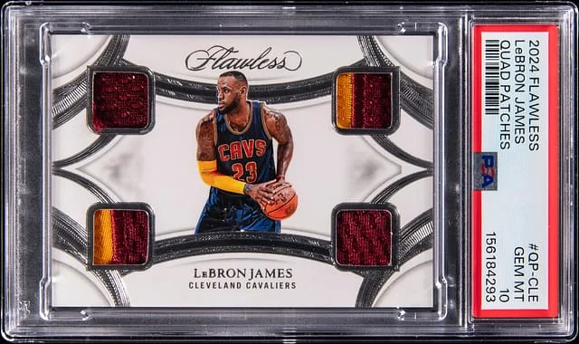 2024-25 Panini Flawless LeBron James Game - Worn Quad Patches #QP-CLE card image