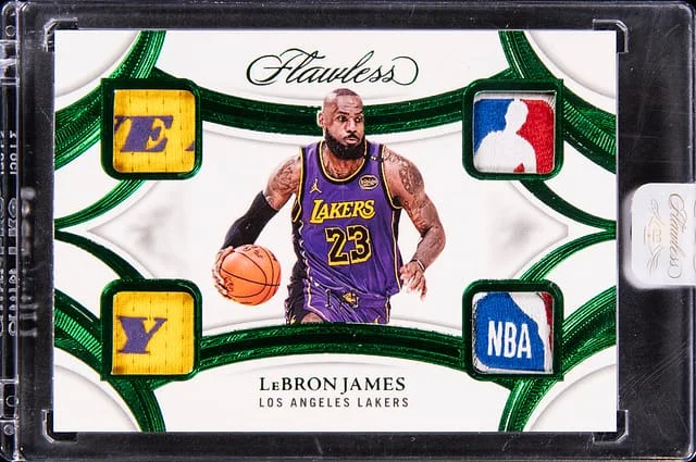 2024-25 Panini Flawless LeBron James Quad Patches Emerald #QP-LBJ card image