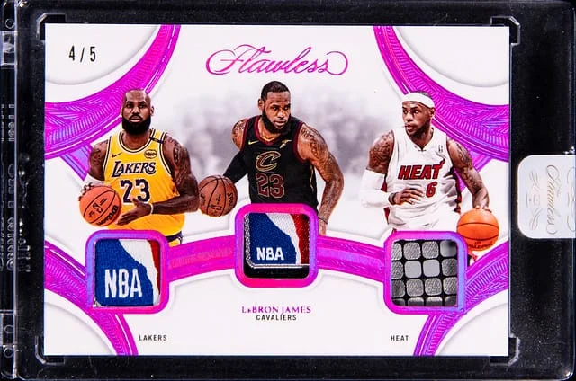 2024-25 Panini Flawless LeBron James Triple Patches Fuchsia #TP-LBJ card image