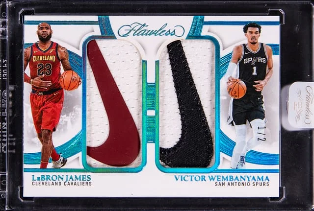 2024-25 Panini Flawless LeBron James/Victor Wembanyama Dual Brand Logo #DBL-LVW card image
