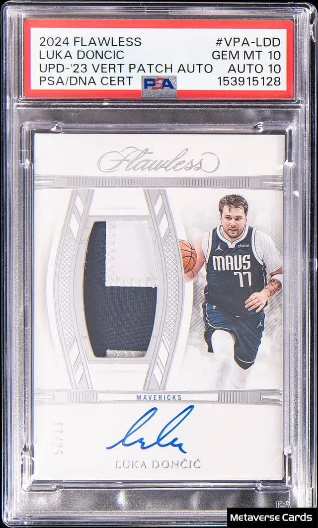 2024-25 Panini Flawless Luka Doncic 23-24 Update I Vertical Patch Autograph #VPA-LDD card image