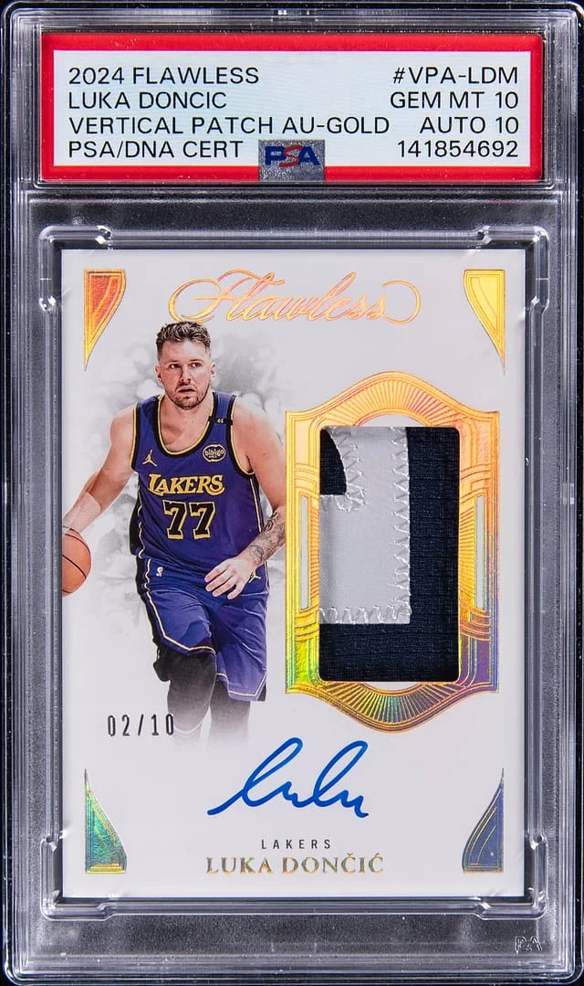 2024-25 Panini Flawless Luka Doncic Vertical Patch Autograph #VPA-LDM card image