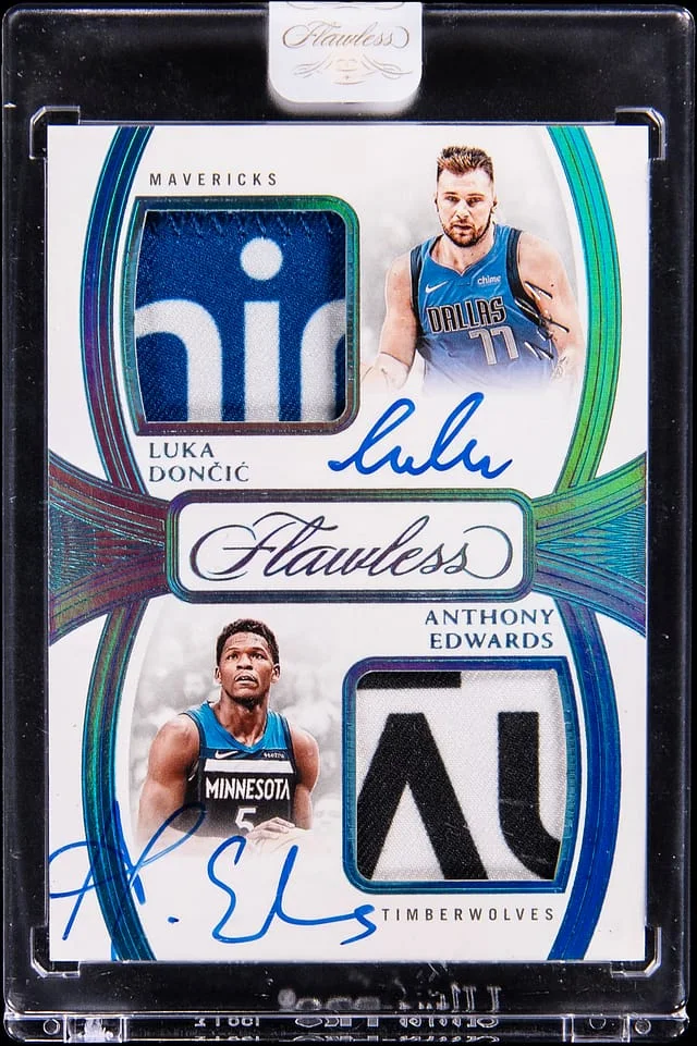2024-25 Panini Flawless Luka Doncic/Anthony Edwards Dual Patch Autographs #DPA-LDE card image