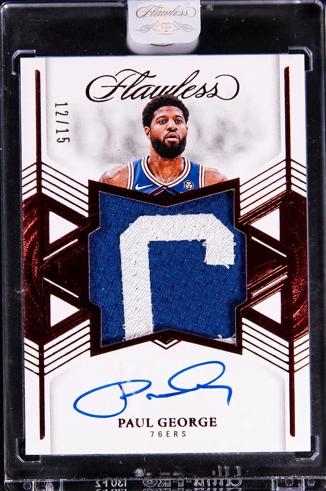 2024-25 Panini Flawless Paul George Star Swatch Signatures Red #SSS-PGP card image