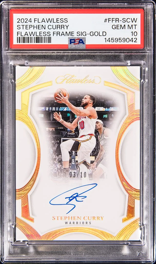 2024-25 Panini Flawless Stephen Curry Frame Signatures Gold #FFR-SCW card image